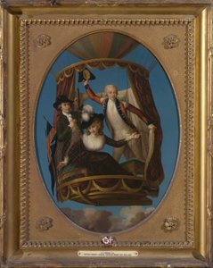 Vincenzo Lunardi kapitány asszisztensével, George Bigginnel és Mrs. Letitia Anne Sage léggömbben
